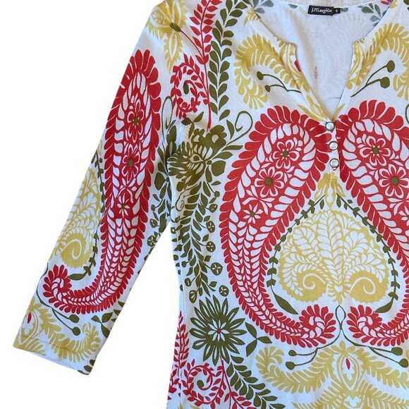 J McLaughlin paisley quarter sleeve sweater - Picture 3 of 8